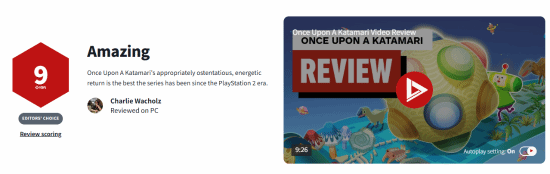 傳奇老系列新作《從前從前有個(gè)塊魂》IGN 9分：我的硬盤永遠(yuǎn)有你的位置